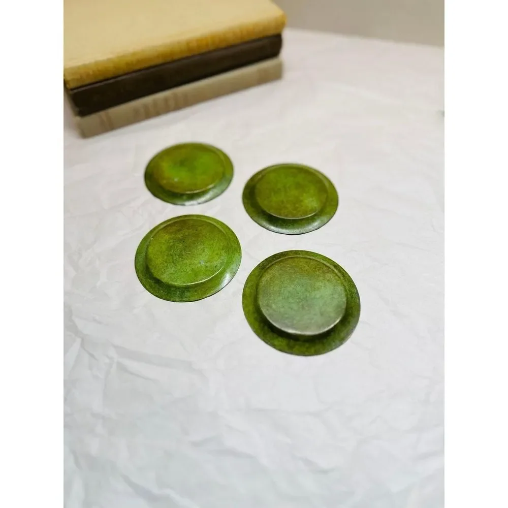 1930s Art Deco Ildfast Denmark Bronze Pin Dishes Set 4